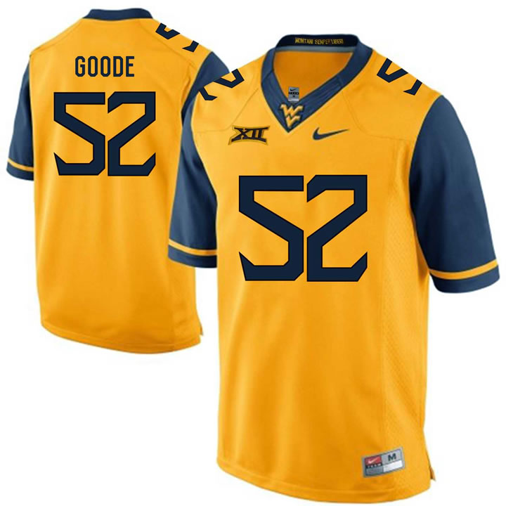 West Virginia Mountaineers #52 Najee Goode Gold College Football Jersey